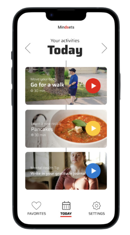 Mindsets App Sneak Peek - guided weekly activities