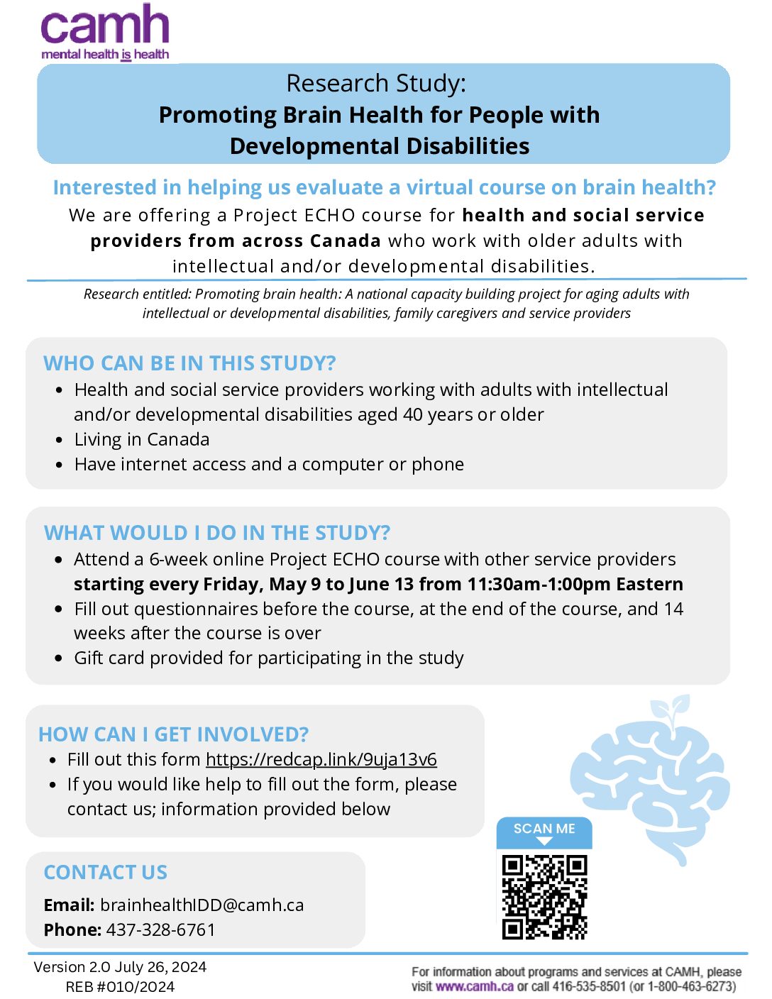 Brain Health-IDD Service Provider Course Flyer (ENGLISH)